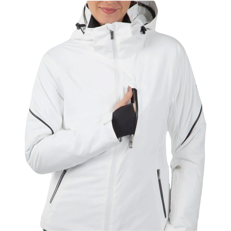 waterproof women’s white ski jacket